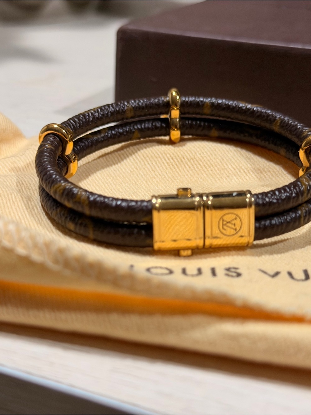 Louis Vuitton Brown Keep it Twice Bracelet - Picture 7 of 8